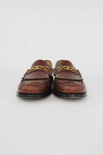 Celine Leather Chain-Link Accents Loafers sz 38