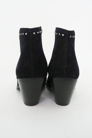 Celine Suede Studded Accents Western Boots sz 36 - Designer Boots at The Find Luxury Resale - Vancouver, Canada