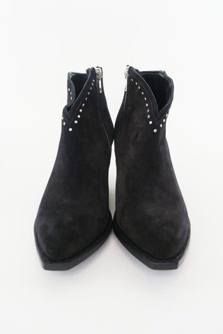 Celine Suede Studded Accents Western Boots sz 36 - Designer Boots at The Find Luxury Resale - Vancouver, Canada