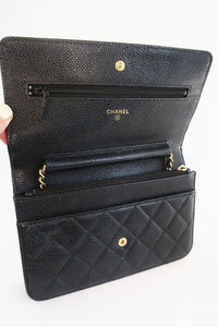 Chanel Classic Caviar Wallet On Chain