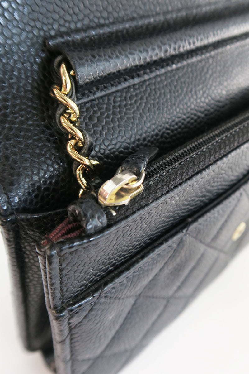 Chanel Classic Caviar Wallet On Chain