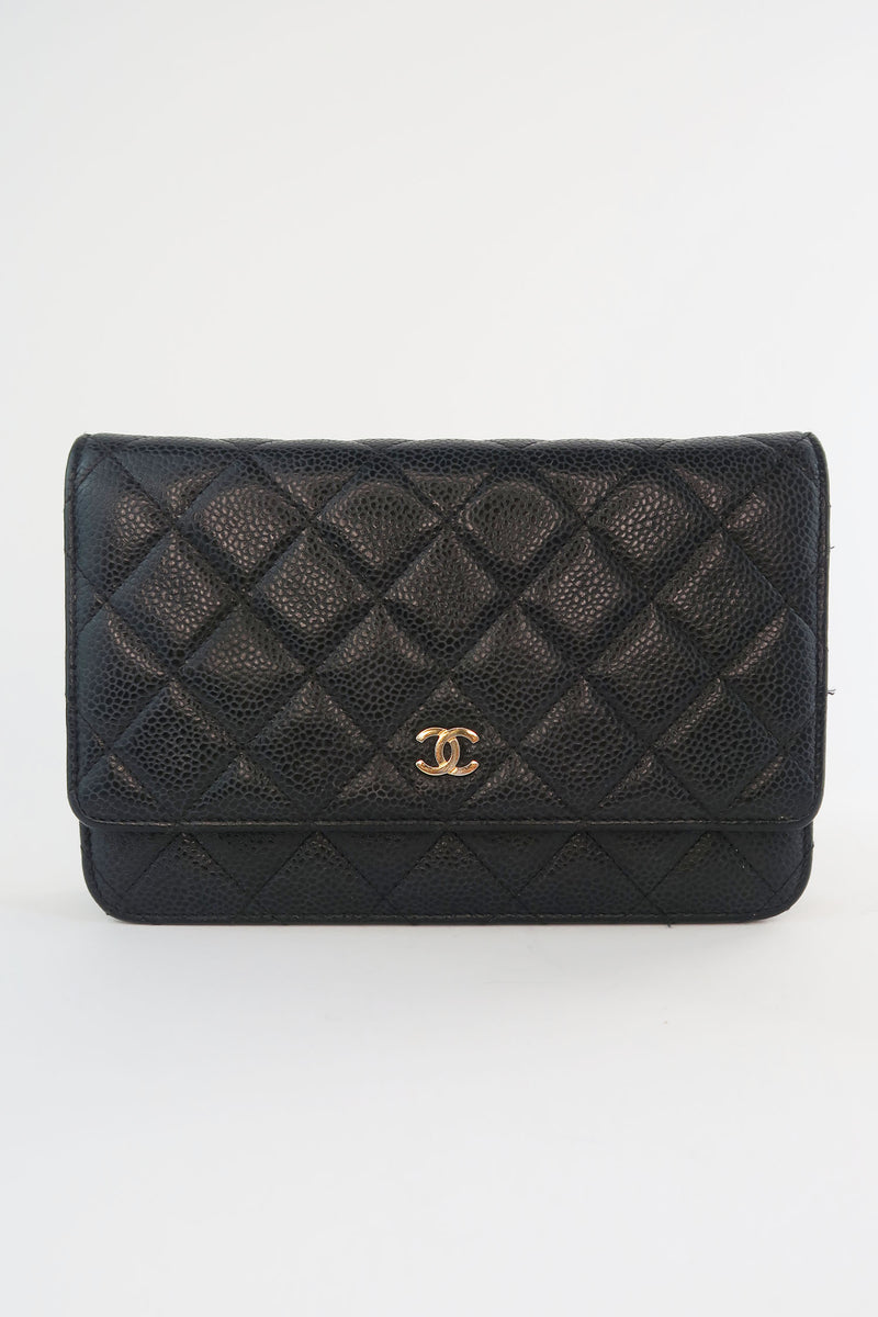 Chanel Classic Caviar Wallet On Chain