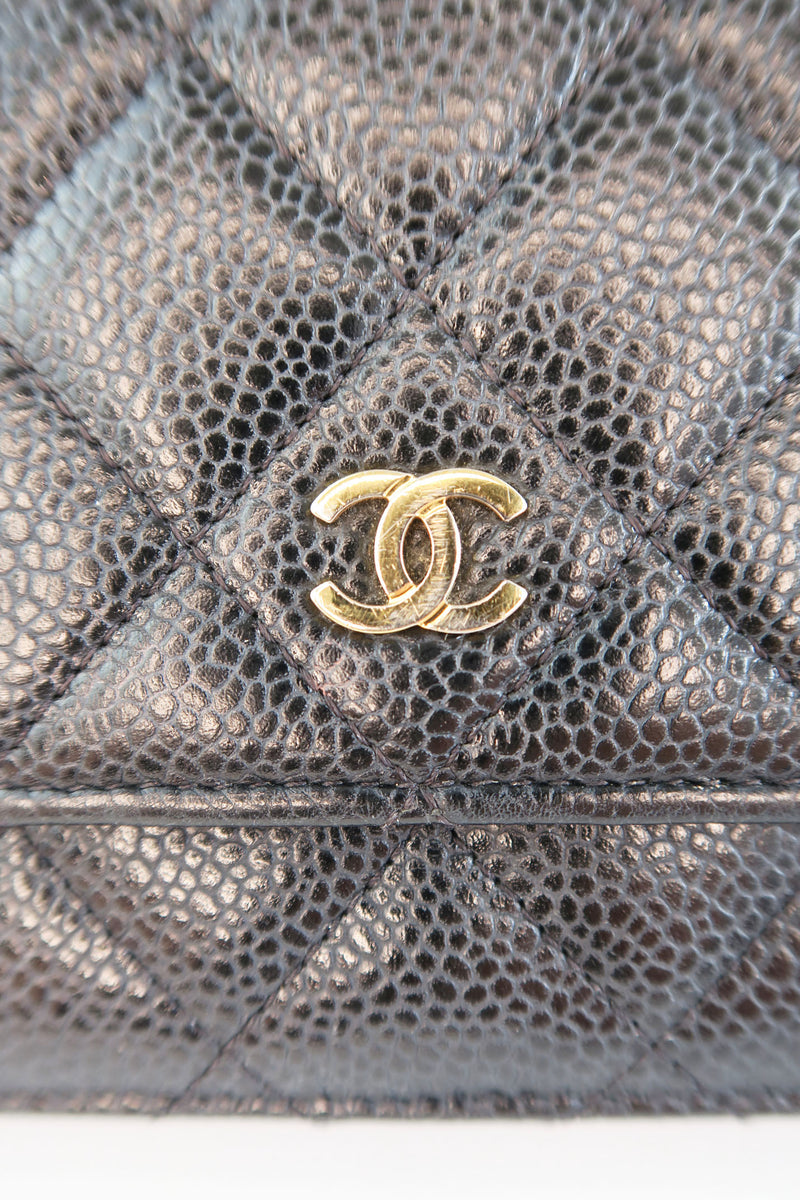 Chanel Classic Caviar Wallet On Chain