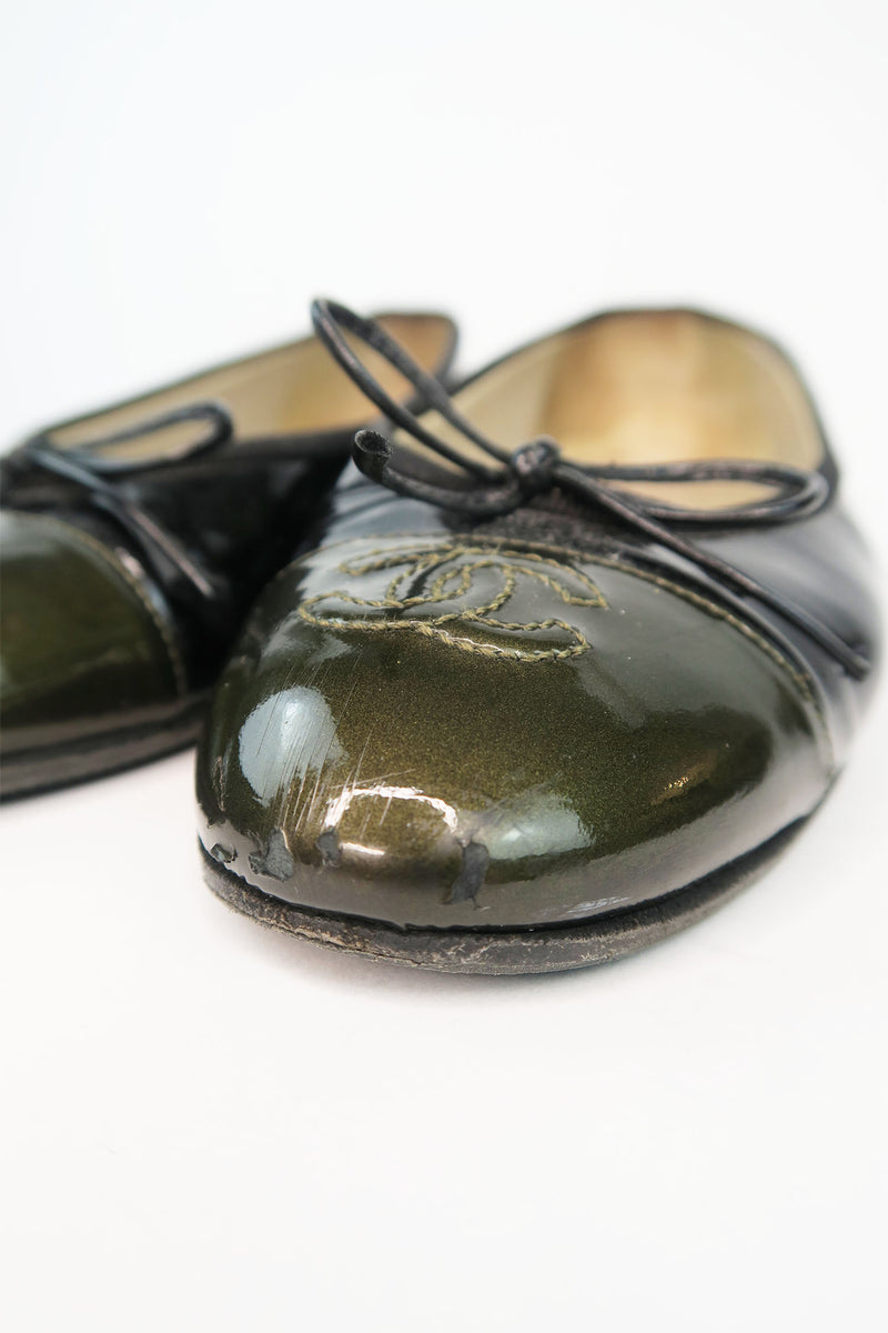 Chanel Patent Leather Ballet Flats sz 36