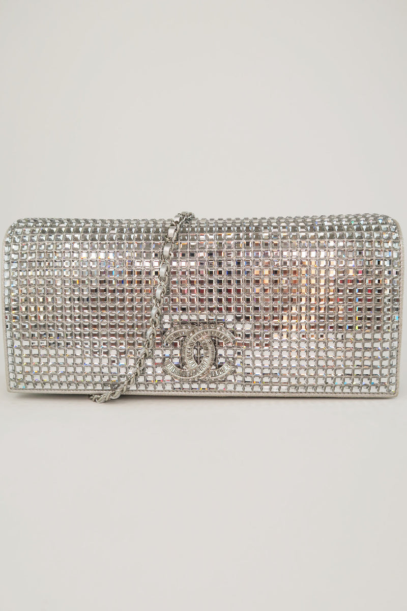 Chanel Crystal Embellished Clutch w/ Chain