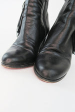 Christian Louboutin Leather Fringe Trim Accent Boots sz 38