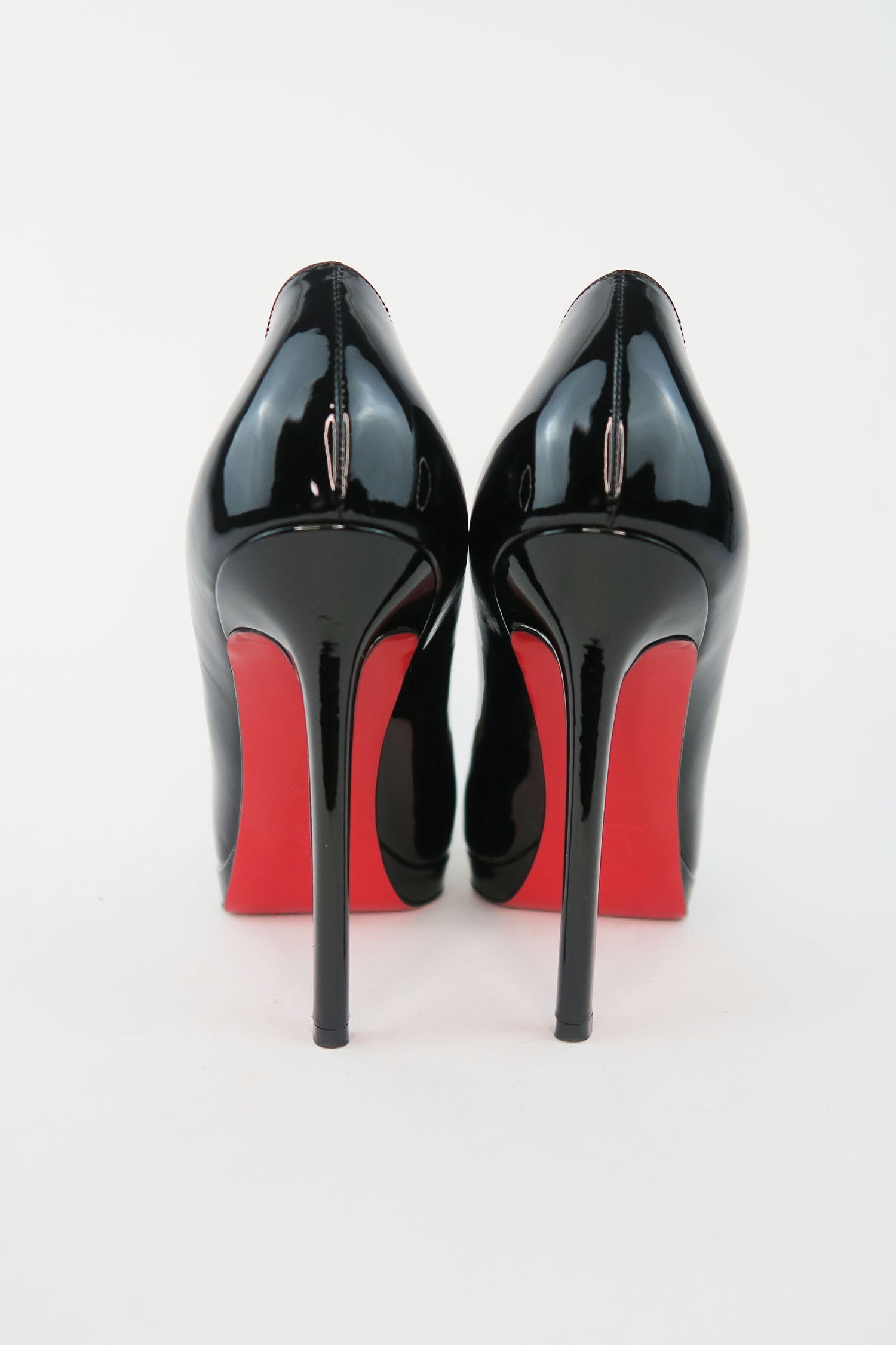 Christian Louboutin Black Patent Pigalle Plato 120 sz 40 The Find Studio