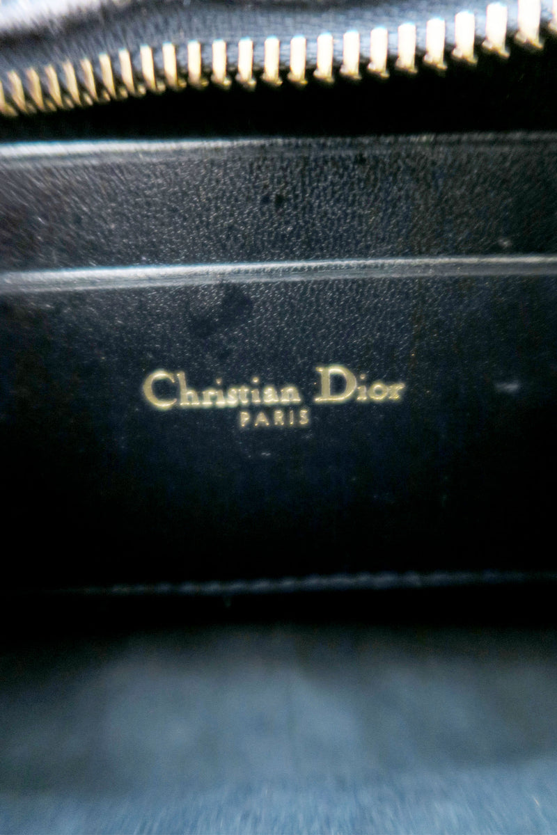 Christian Dior Denim Cannage Studded Lady Dior Camera Case