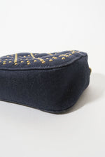 Christian Dior Denim Cannage Studded Lady Dior Camera Case