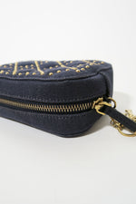 Christian Dior Denim Cannage Studded Lady Dior Camera Case
