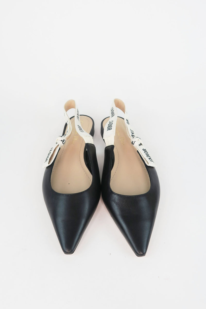 Christian Dior J'Adior Leather Slingback Flats sz 36.5