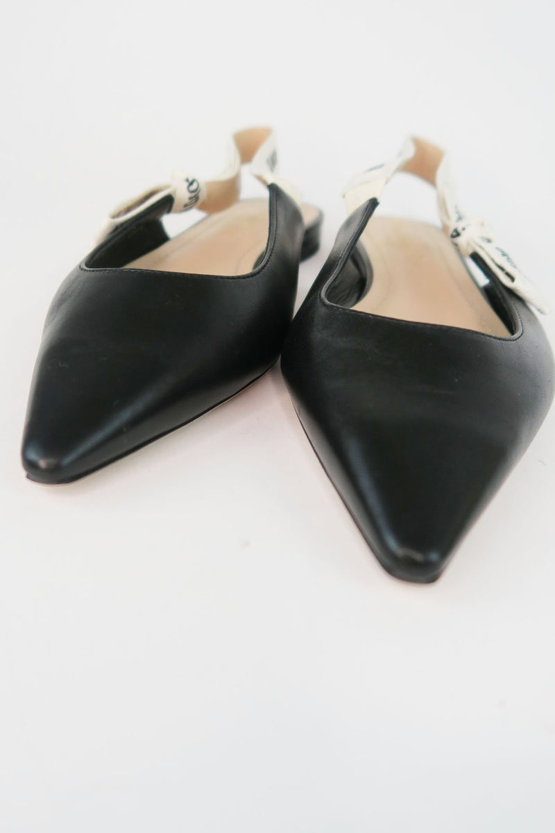 Christian Dior J'Adior Leather Slingback Flats sz 36.5