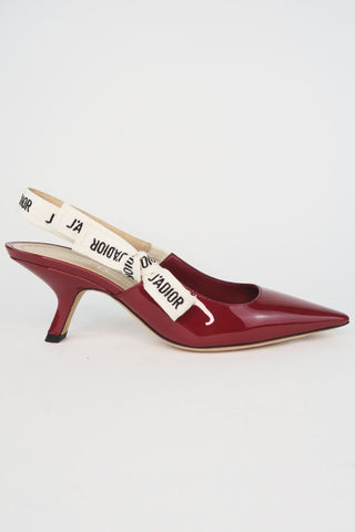 Christian Dior J'Adior Patent Leather Slingback Pumps sz 37 - Designer Pumps at The Find Luxury Resale - Vancouver, Canada