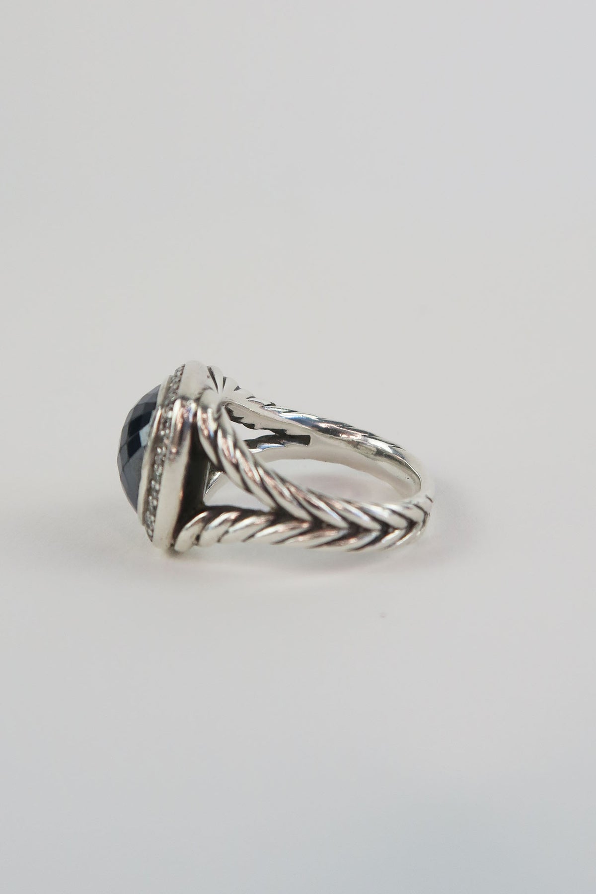 David Yurman Hematite & Diamond Albion Ring