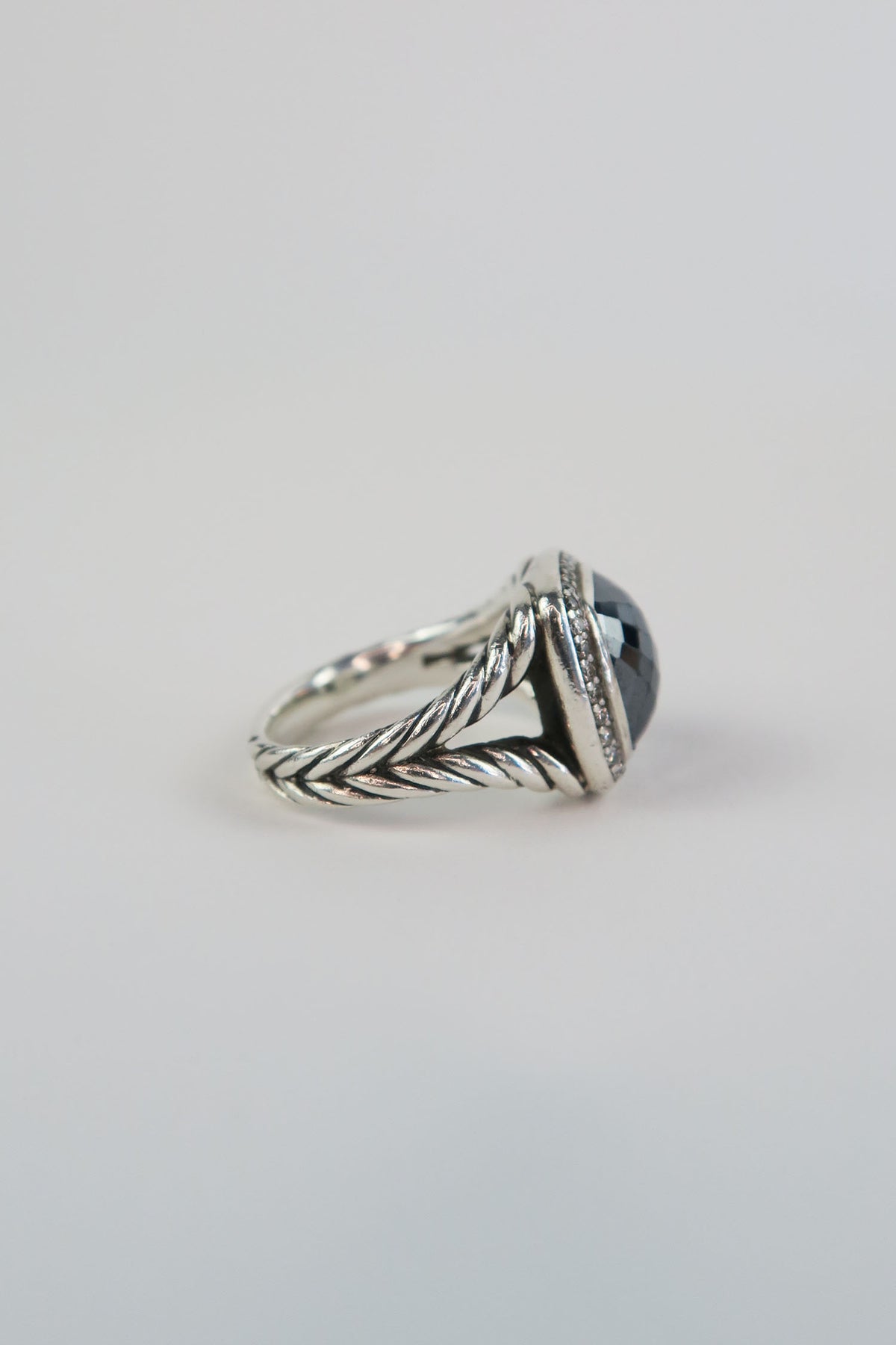 David Yurman Hematite & Diamond Albion Ring