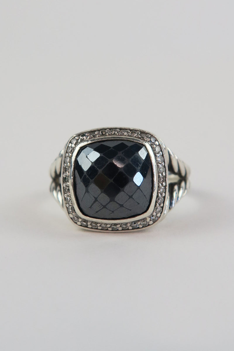 David Yurman Hematite & Diamond Albion Ring