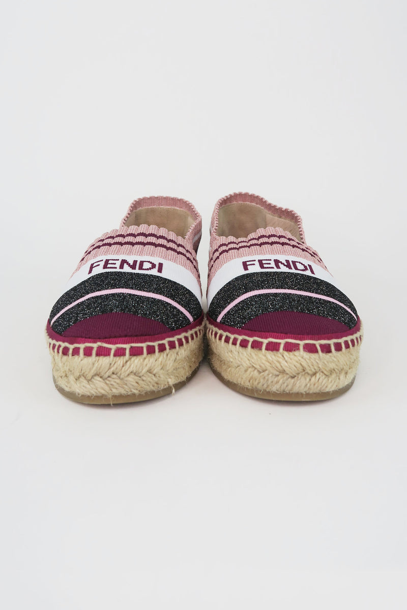 Fendi Canvas Printed Espadrilles sz 36