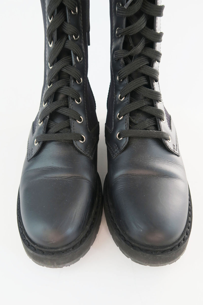 Fendi Leather Combat Boots sz 38