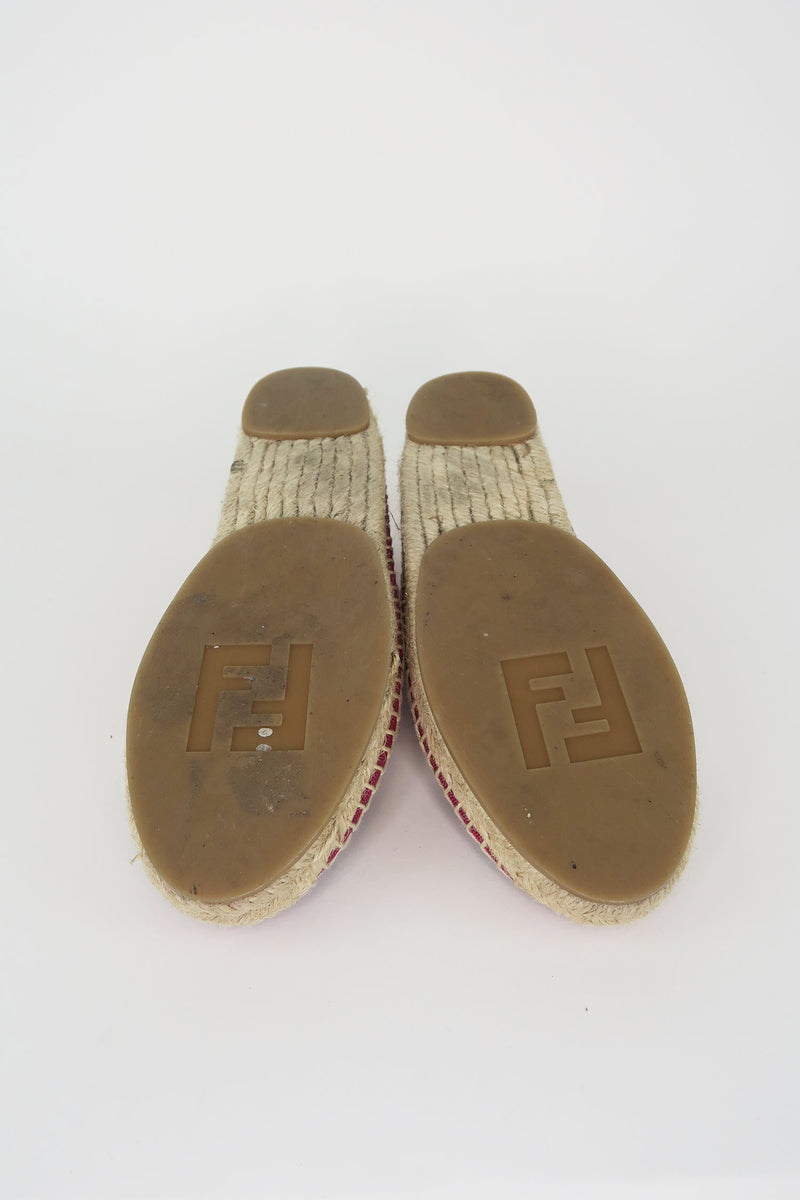 Fendi Canvas Printed Espadrilles sz 36