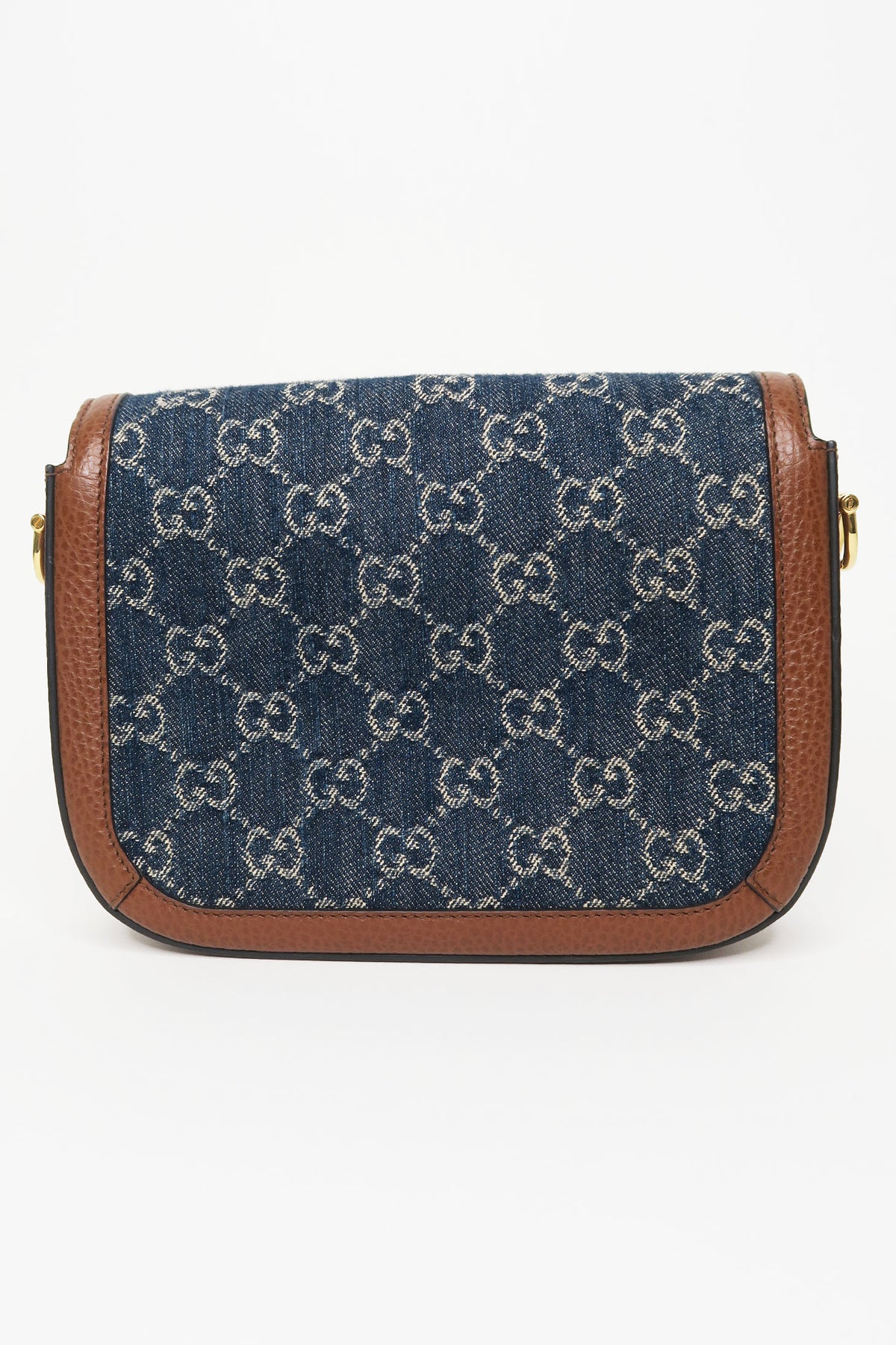 Gucci GG Denim Mini 1955 Horsebit Shoulder Bag