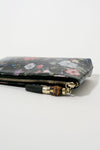 Gucci Black Leather Flora Knight Print Pouch