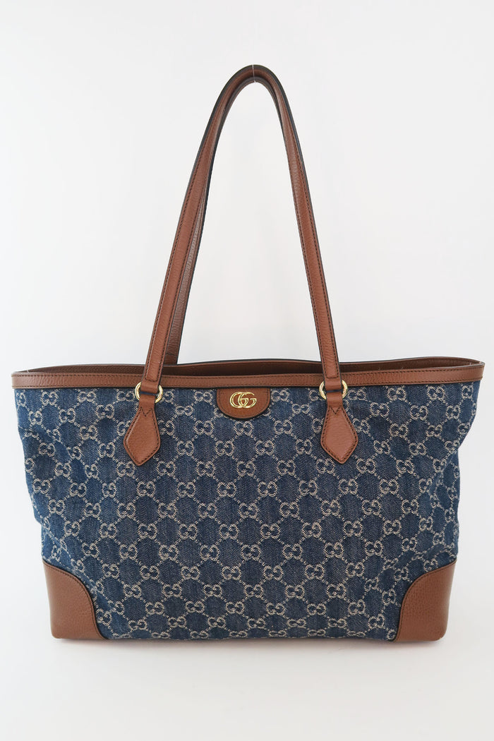 Gucci GG Denim Medium Ophidia Tote