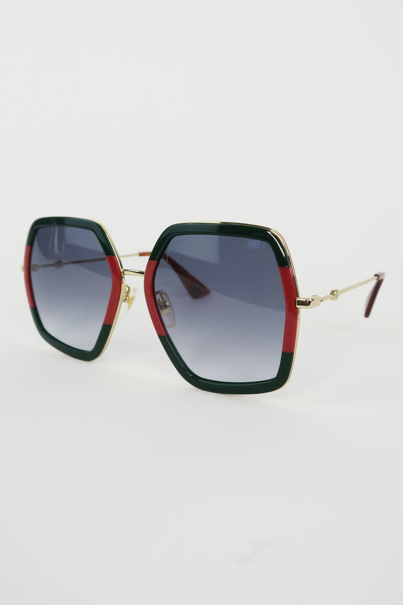 Gucci Web Accent Oversize Sunglasses