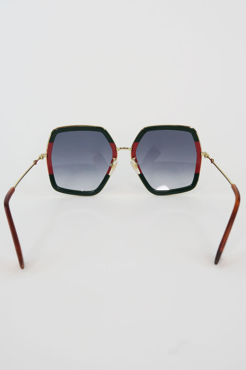 Gucci Web Accent Oversize Sunglasses