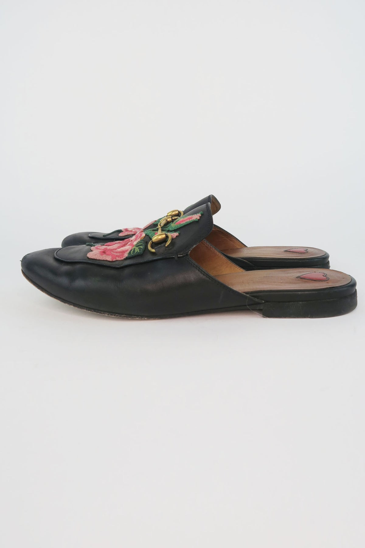 Gucci Princetown Leather Slipper 1955 Horsebit Accent Mules sz 37.5