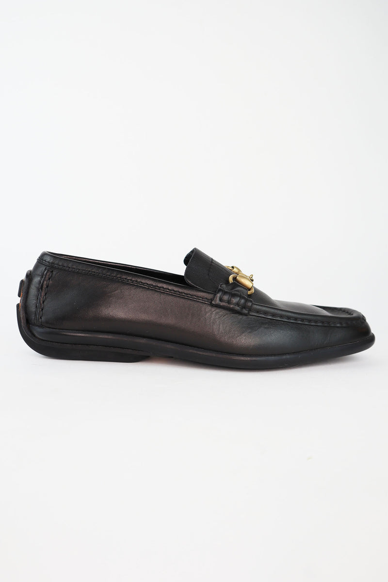Gucci Horsebit Accent Leather Loafers sz 38.5