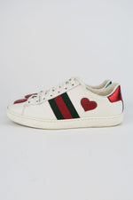 Gucci Ace Embroidered Heart Sneakers sz 35.5