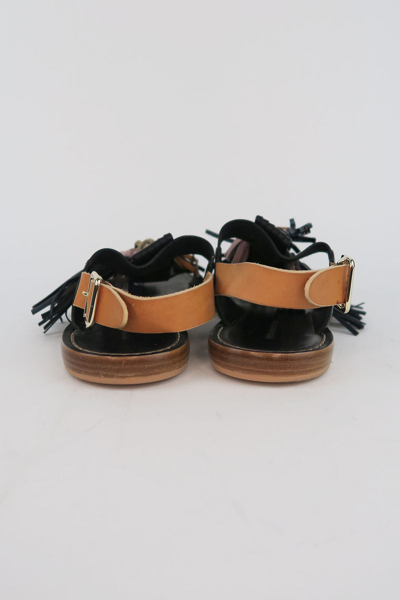 Isabel Marant Étoile Leather Fringe Trim Accent Sandals