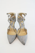 Jimmy Choo Silver Glitter Pumps  sz 38