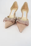 Jimmy Choo Suede Bow Accents D'Orsay Pumps sz 37