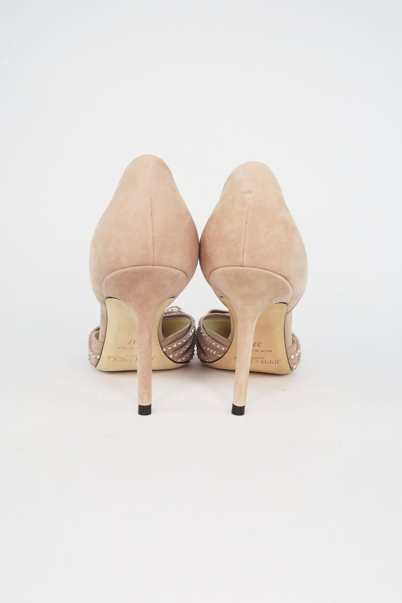 Jimmy Choo Suede Bow Accents D'Orsay Pumps sz 37