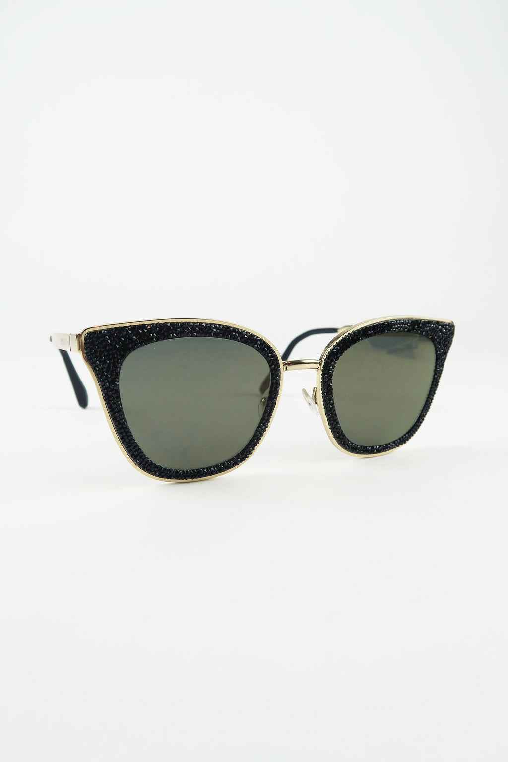 Jimmy Choo Black Glitter Lizzy Sunglasses