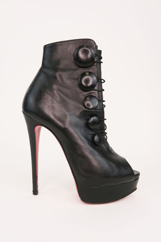 Christian Louboutin Peep-Toe Platform Boots sz 38 - Designer Pumps at The Find Luxury Resale - Vancouver, Canada