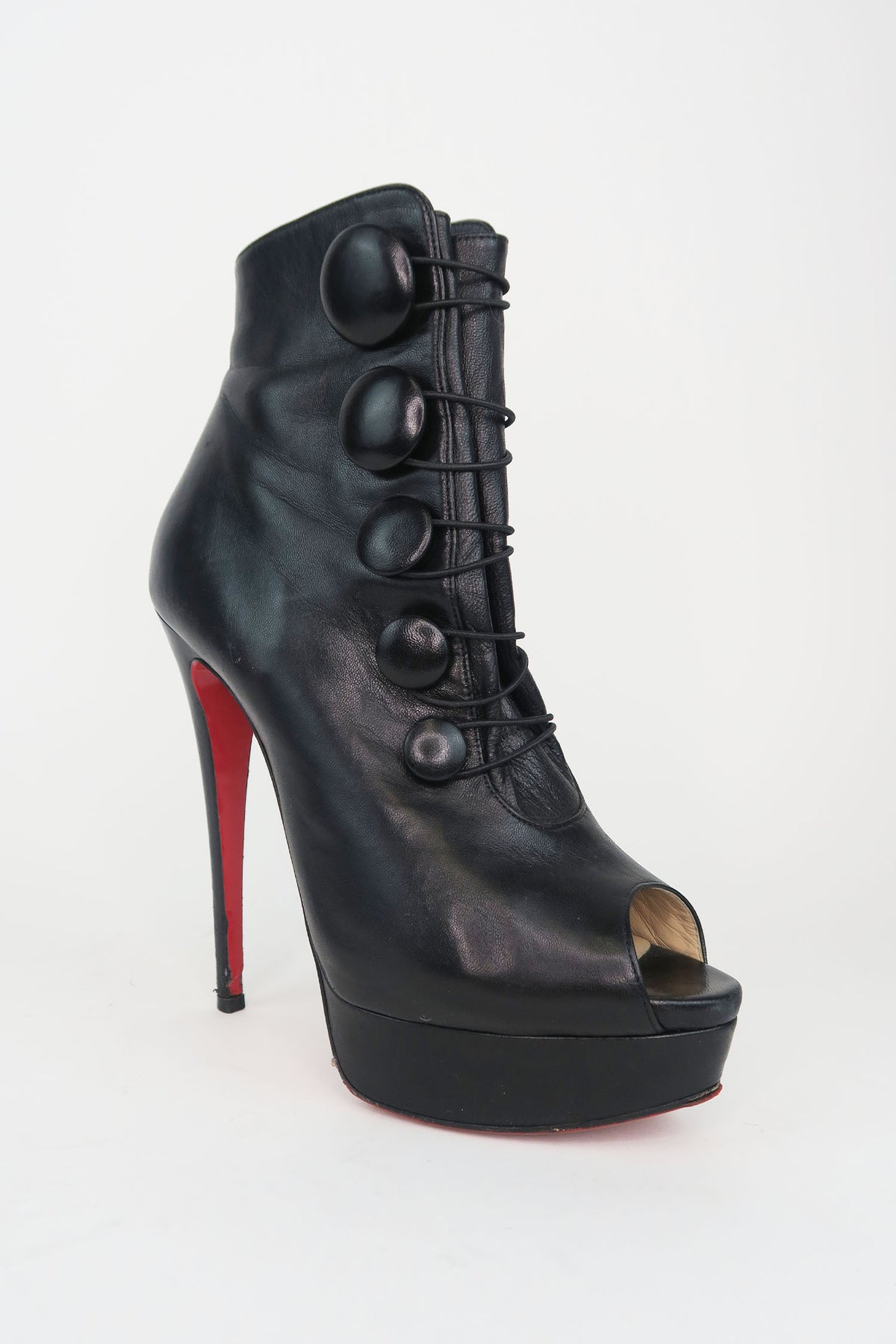 Christian Louboutin Peep-Toe Platform Boots sz 38