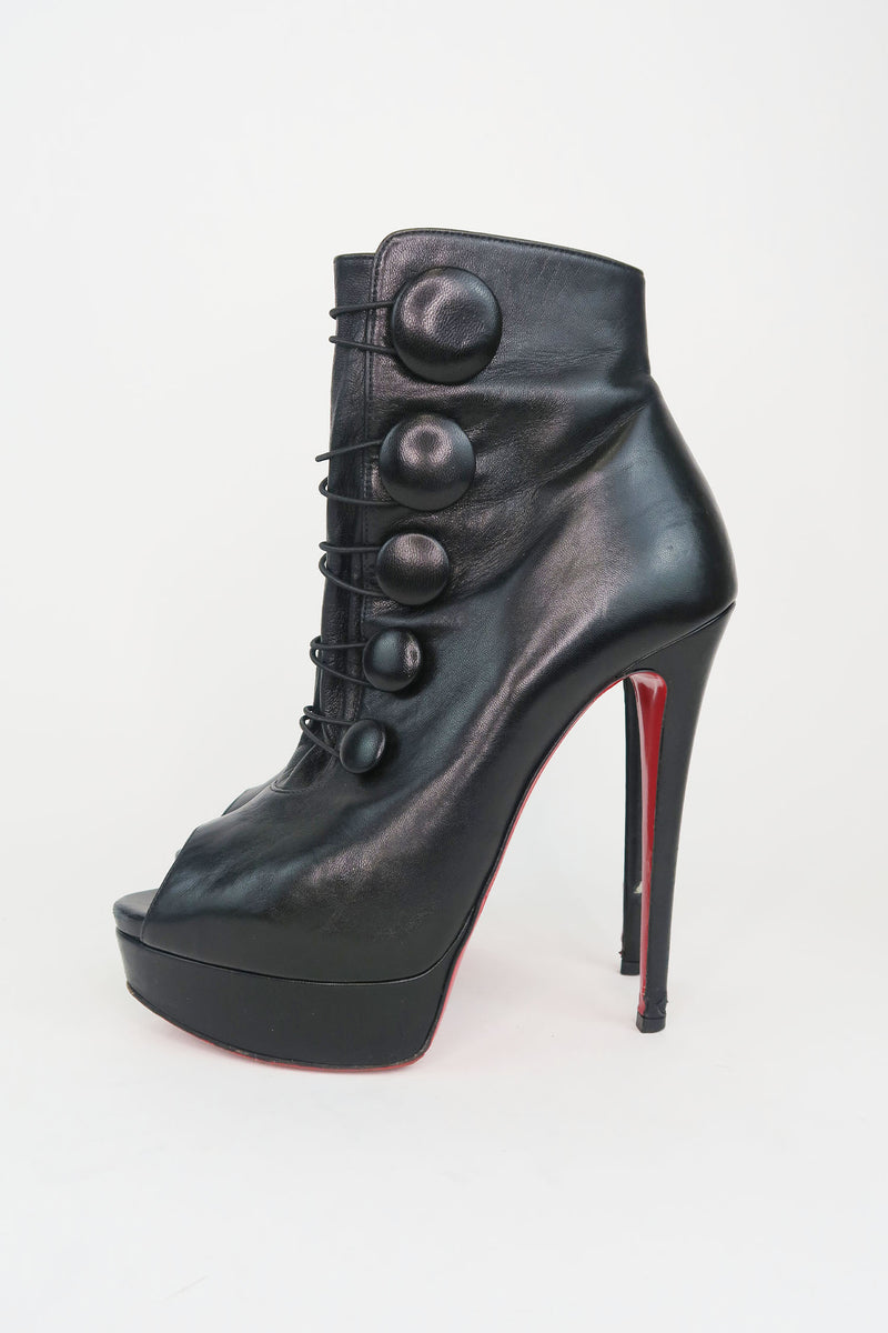 Christian Louboutin Peep-Toe Platform Boots sz 38