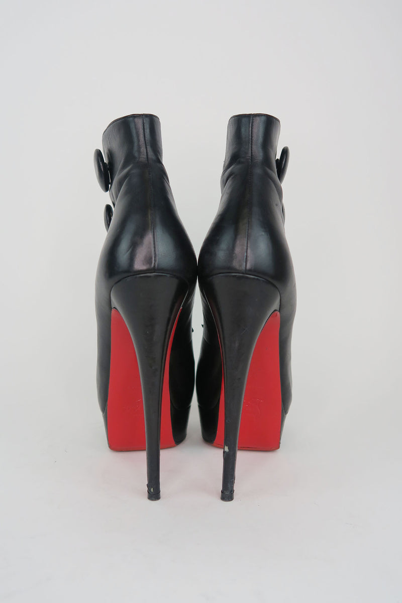 Christian Louboutin Peep-Toe Platform Boots sz 38