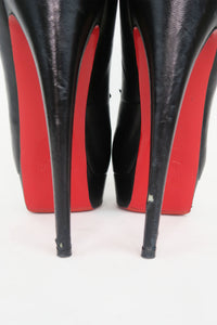 Christian Louboutin Peep-Toe Platform Boots sz 38