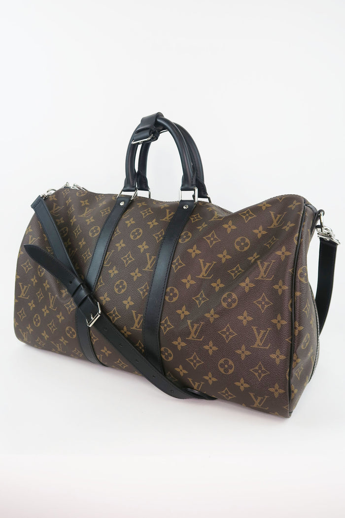 Louis Vuitton Monogram Macassar Keepall Bandouliere 45