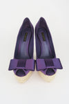 Louis Vuitton Silk Open Bow Toe Espadrille Pumps sz 36