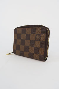 Louis Vuitton Damier Ebene Pattern Zippy Coin Purse