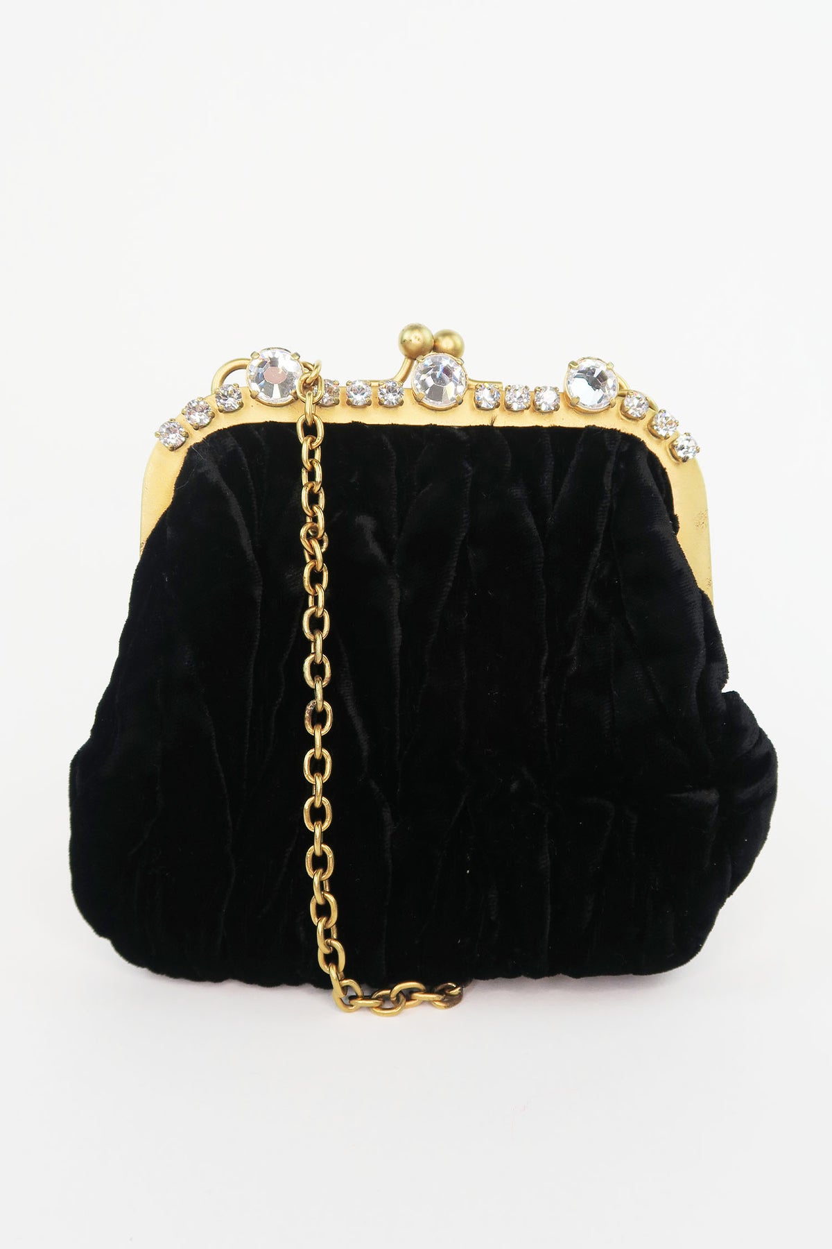 Miu Miu Velvet Crystal-Embellished Mini Bag