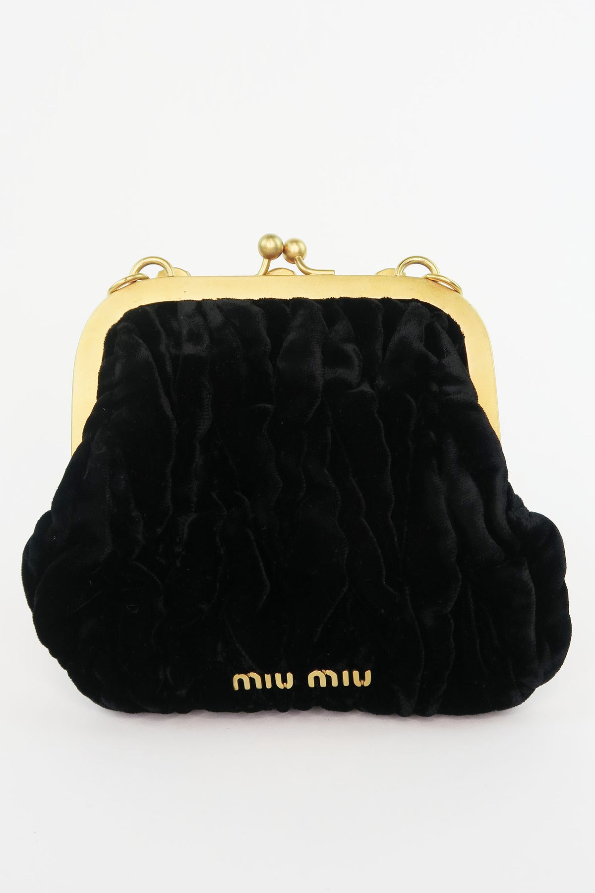 Miu Miu Velvet Crystal-Embellished Mini Bag