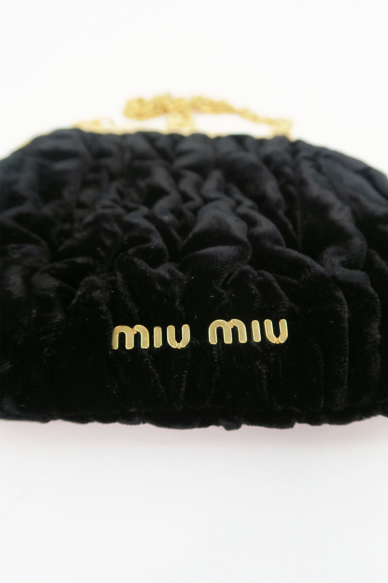 Miu Miu Velvet Crystal-Embellished Mini Bag