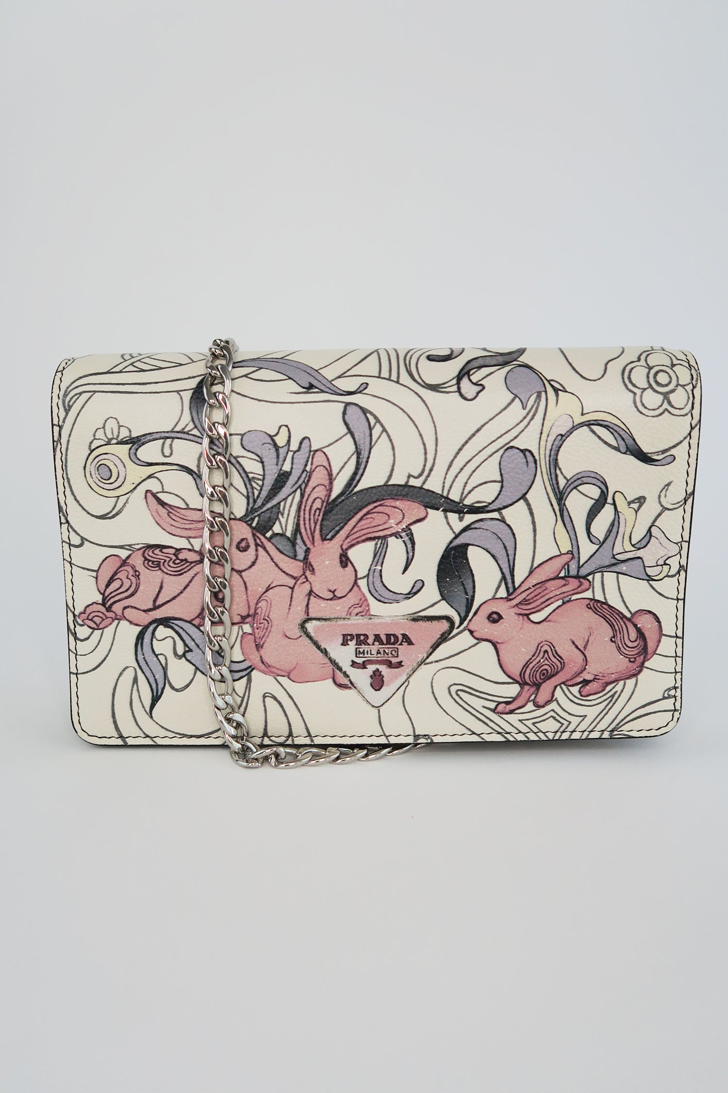 Prada Glace Calf Rabbit Wallet On Chain The Find Studio