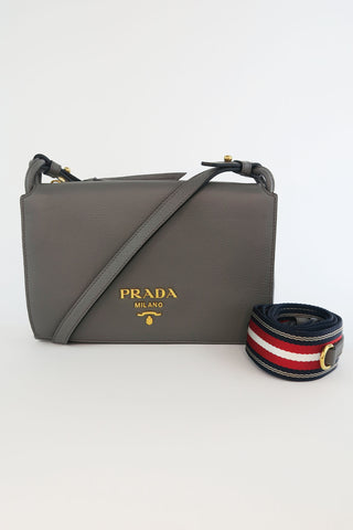 Prada Pebbled Leather Crossbody Bag