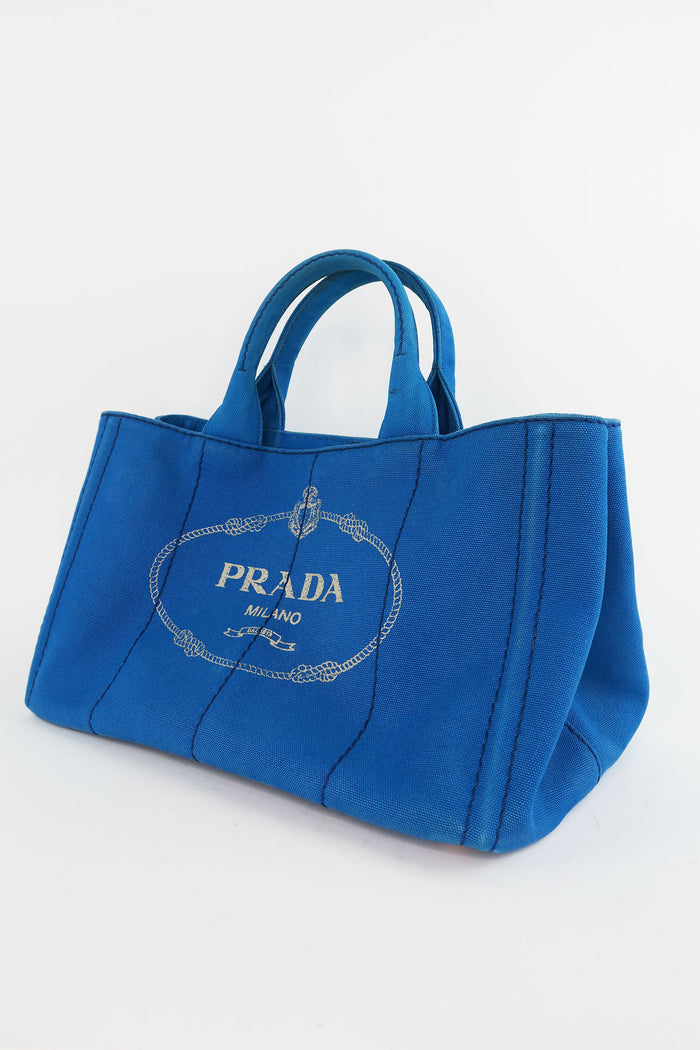 Prada Large Canapa Logo Shopping Tote